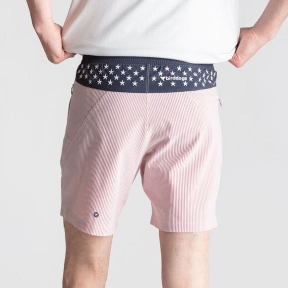 Birddogs Athletic Lined 7” Men’s Shorts Size XL Red and White Striped - Picture 2 of 12